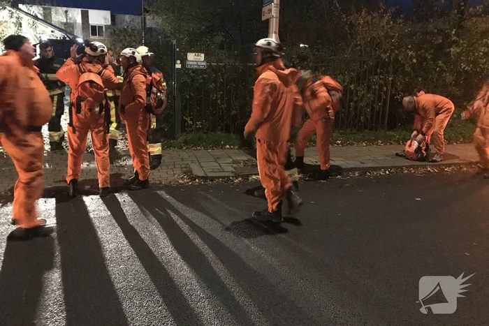 Veel brandweer bij instortingsgevaar oefening