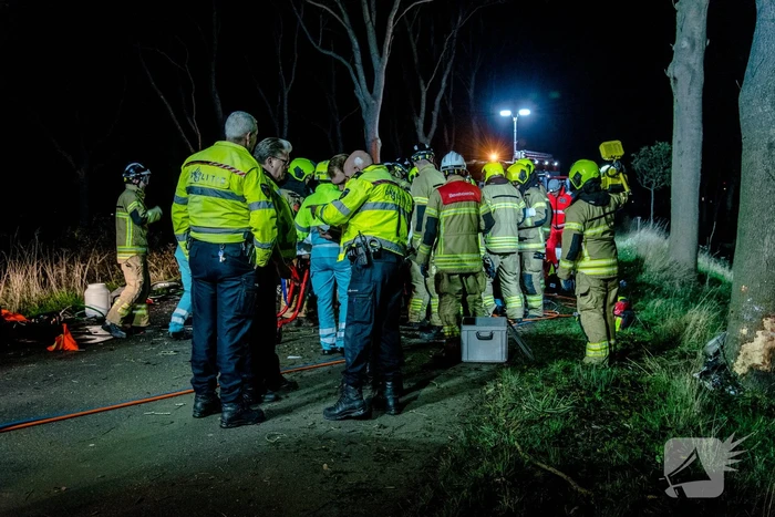 Zwaargewonde na eenzijdige botsing tegen boom