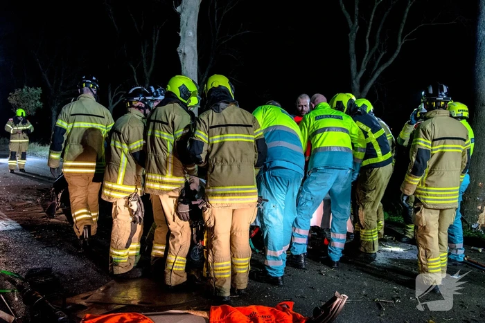 Zwaargewonde na eenzijdige botsing tegen boom