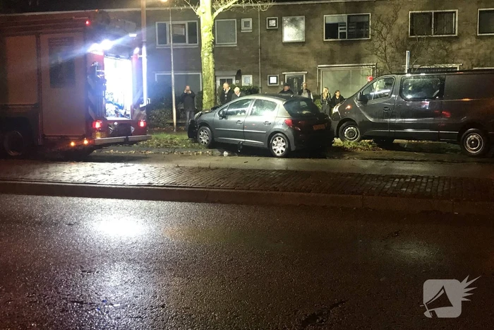 Auto botst frontaal op boom