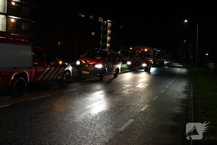 Verwarde man zit op schoorsteen