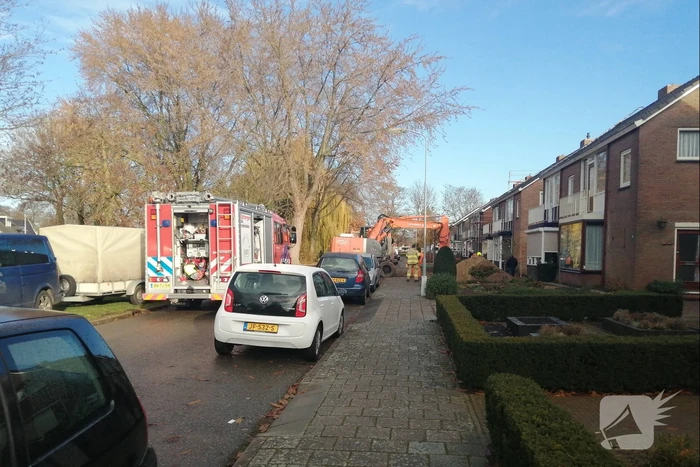 Gasleiding kapot getrokken bij graafwerkzaamheden