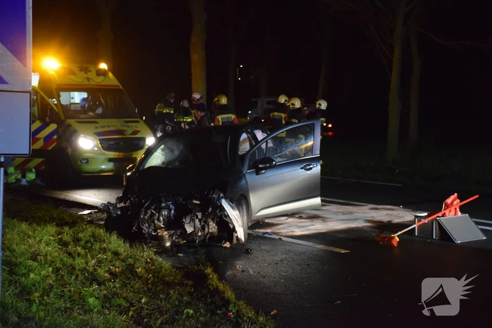 Flinke schade na aanrijding tegen boom