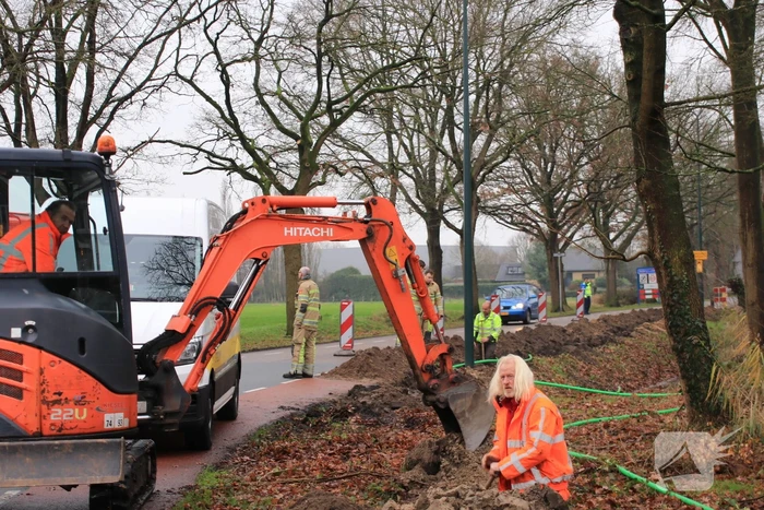 Gasleiding kapot getrokken bij graafwerkzaamheden