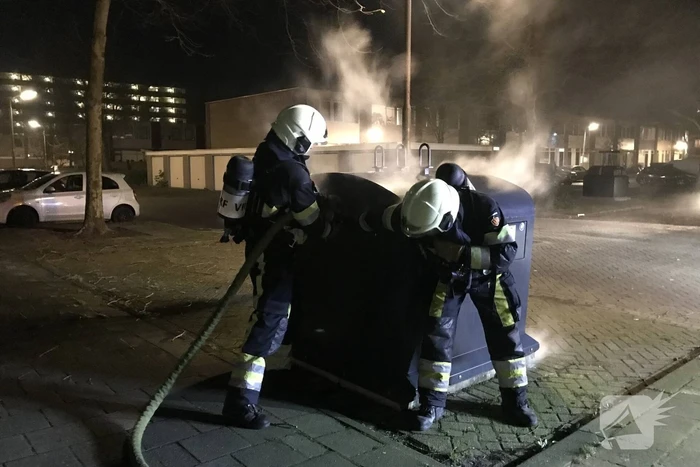 Container in brand gestoken
