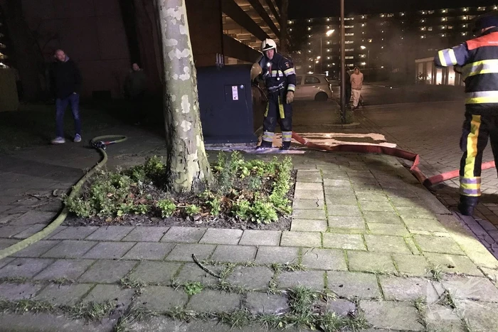 Container in brand gestoken