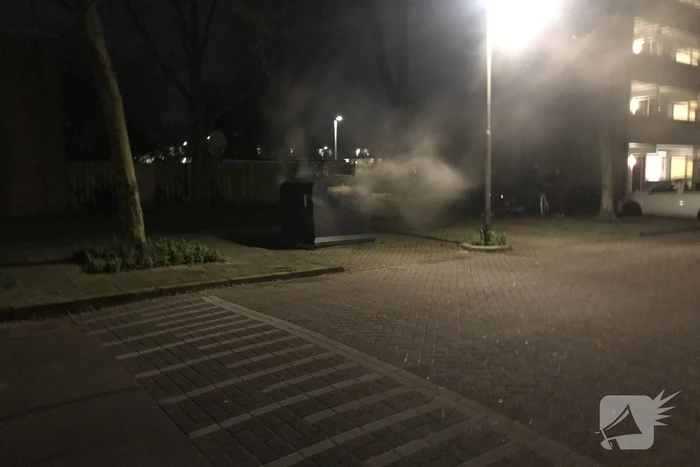 Container in brand gestoken