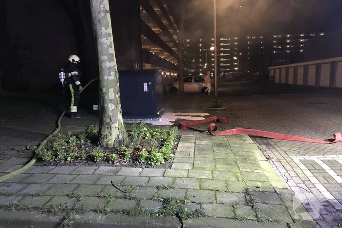 Container in brand gestoken