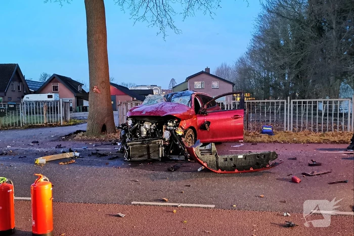 Automobilist gewond na aanrijding tegen boom
