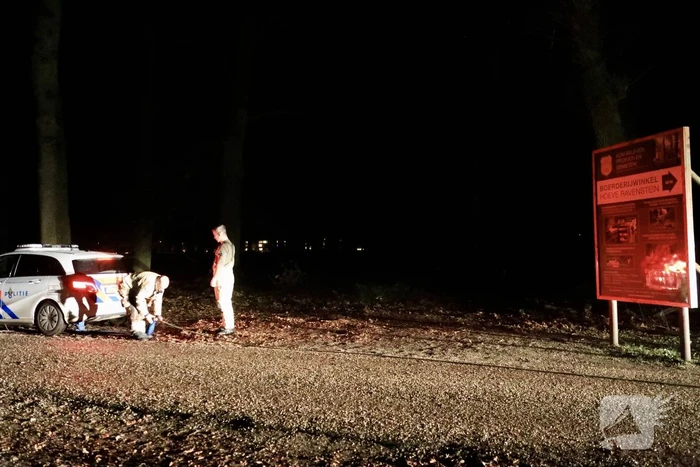 Politieauto rijdt zichzelf vast in bosgebied