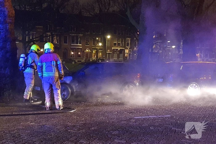 Auto verwoest door brand
