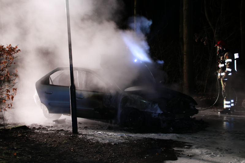 Auto fikt uit op vakantiepark De Eemhof