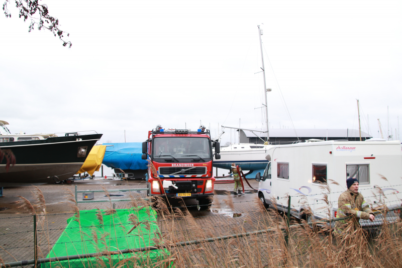Reddingspoging van boot valt in het water