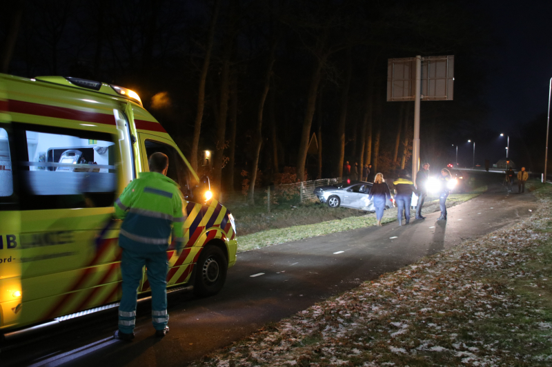 Slippartij eindigt in droge sloot