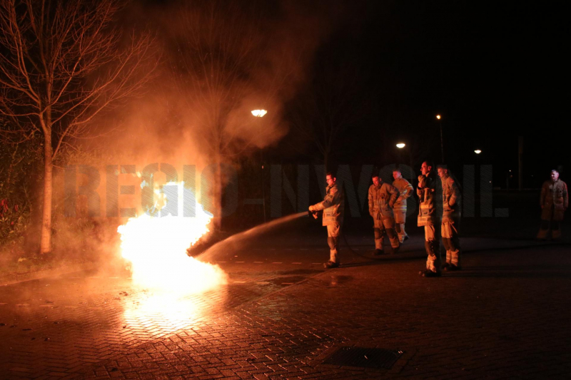 Containerbrand op parkeerplaats (Veenendaal)