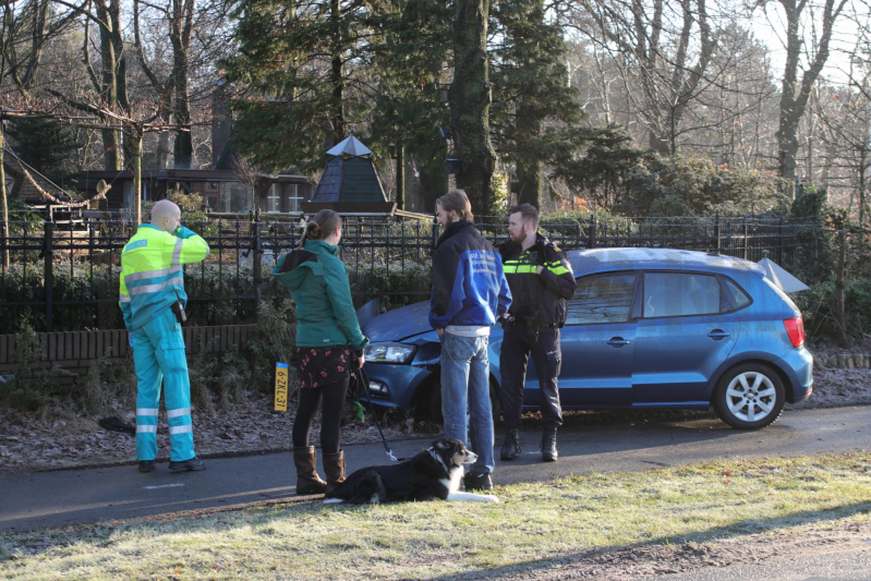 Auto ramt tuinhek na slippartij (Kootwijkerbroek)