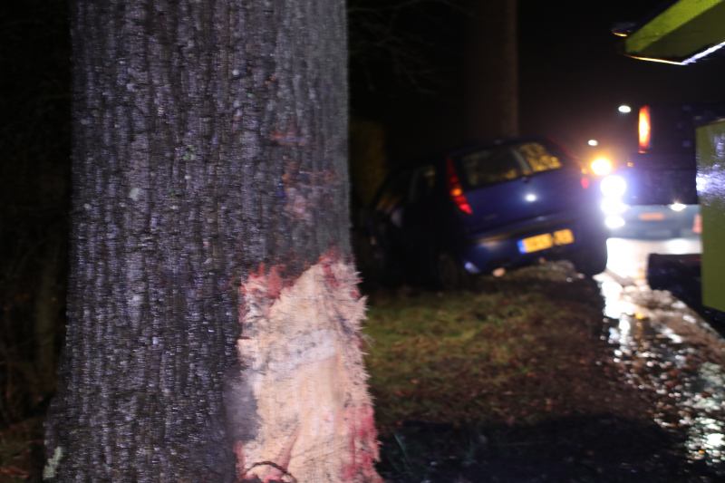 Gewonde bij aanrijding op een boom