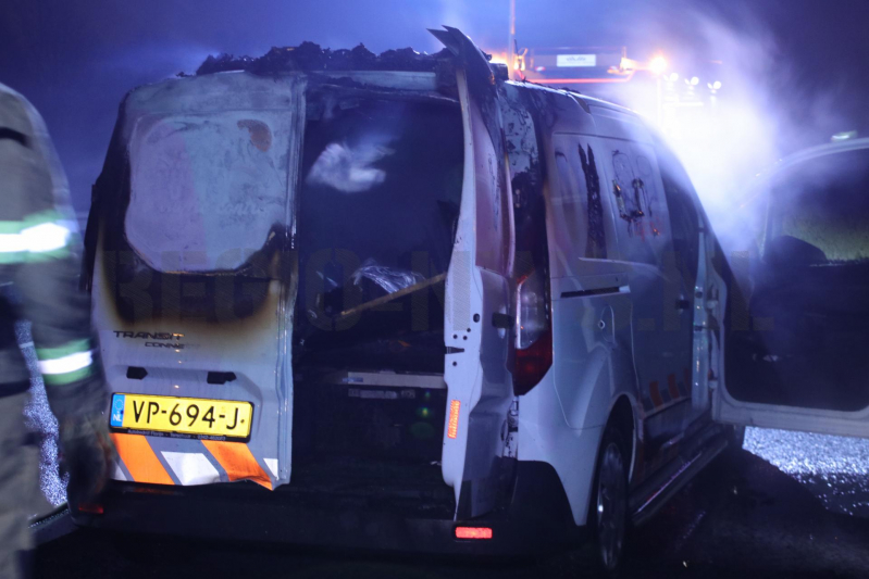 Bestelbus beveiliger brandt uit (Ede)