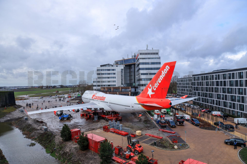 Corendon 747 staat op zijn plek (Badhoevedorp)