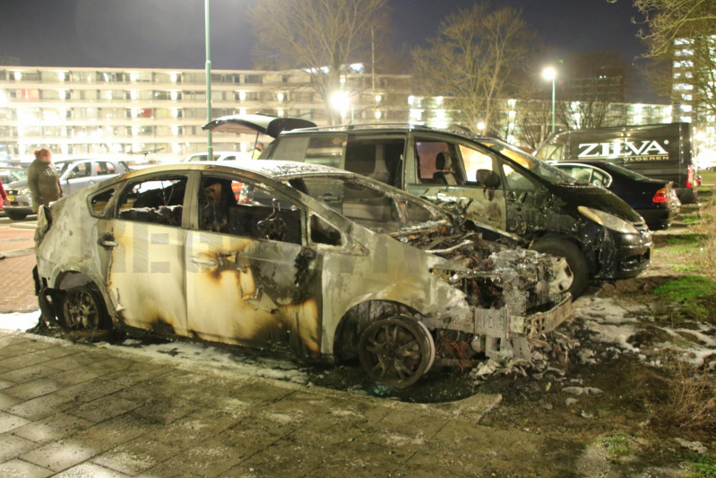 Auto verwoest door brand (Veenendaal)