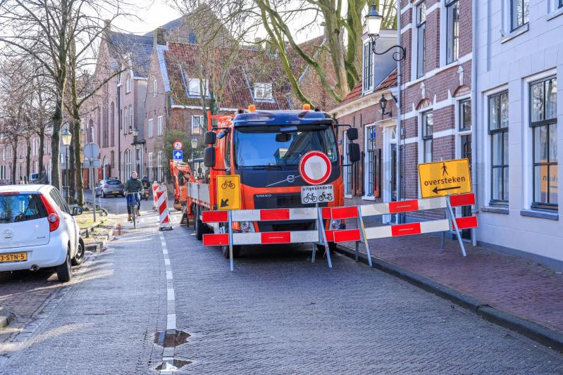 Straat afgesloten door lekkage in afsluiter
