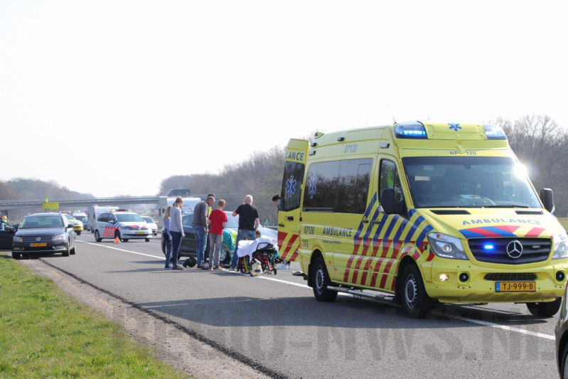 Motorrijder gewond en flinke file