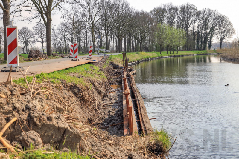 Fietspad afgesloten door instortingsgevaar