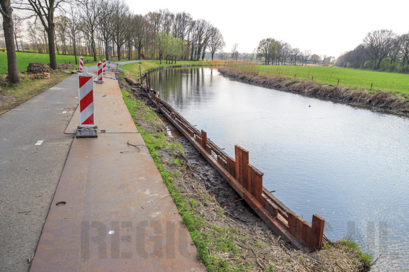 Fietspad afgesloten door instortingsgevaar