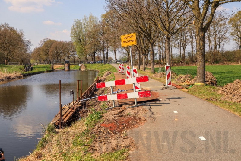 Fietspad afgesloten door instortingsgevaar