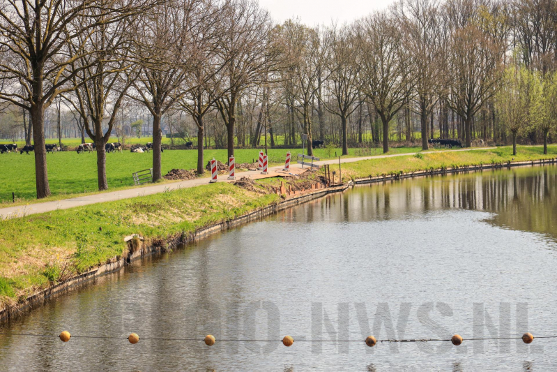 Fietspad afgesloten door instortingsgevaar