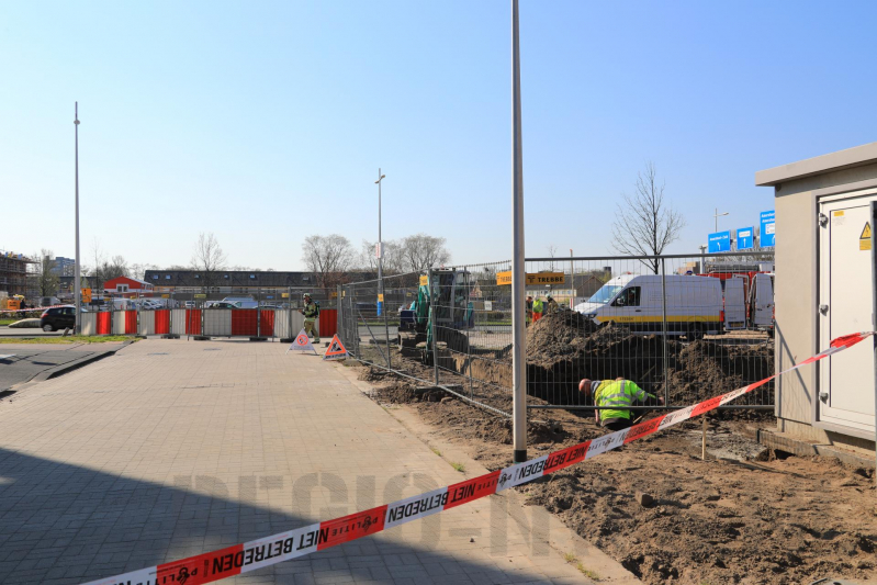 Gasleiding geraakt bij graafwerkzaamheden