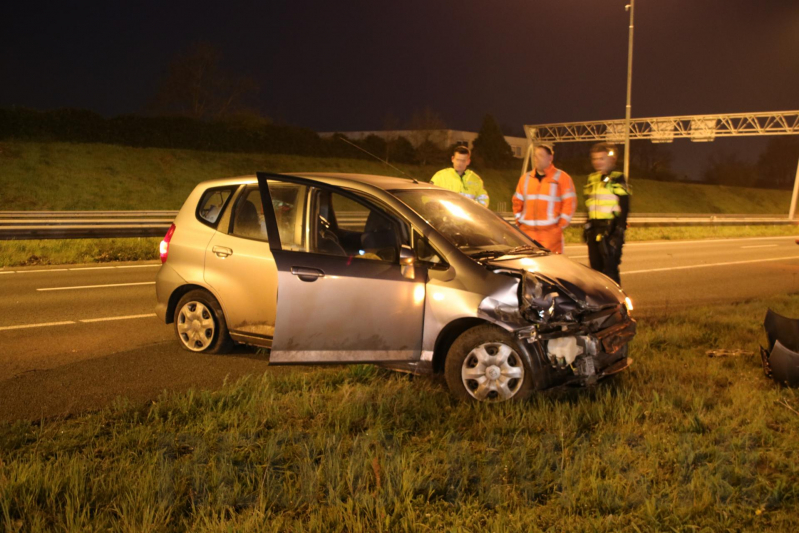Auto zwaar beschadigd bij eenzijdig ongeval