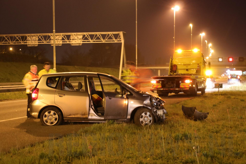 Auto zwaar beschadigd bij eenzijdig ongeval