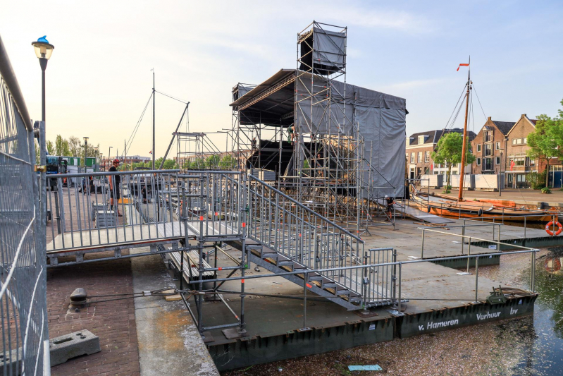 Opbouw route Koningsdag in volle gang