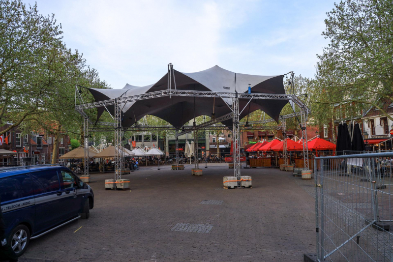 Opbouw route Koningsdag in volle gang