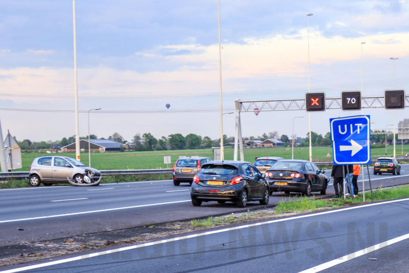 Auto crasht na aanrijding, A1