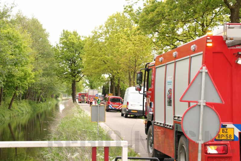 Weg afgesloten om gaslek