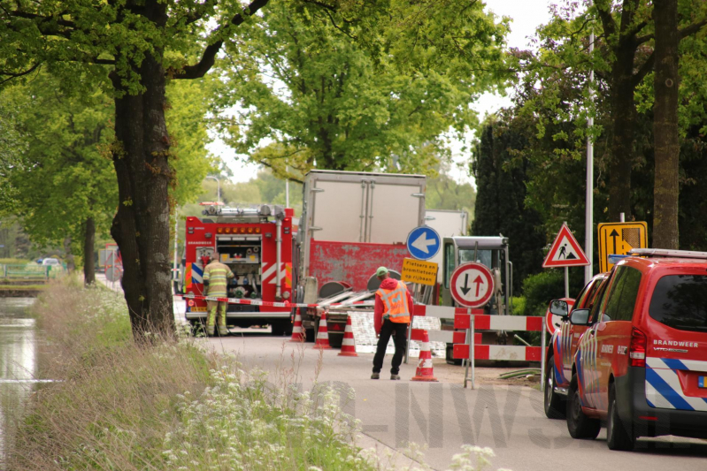 Weg afgesloten om gaslek