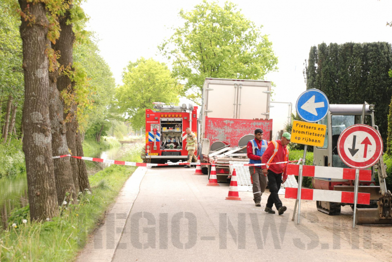 Weg afgesloten om gaslek