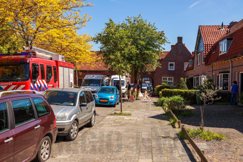 Gasleiding geraakt bij graafwerkzaamheden