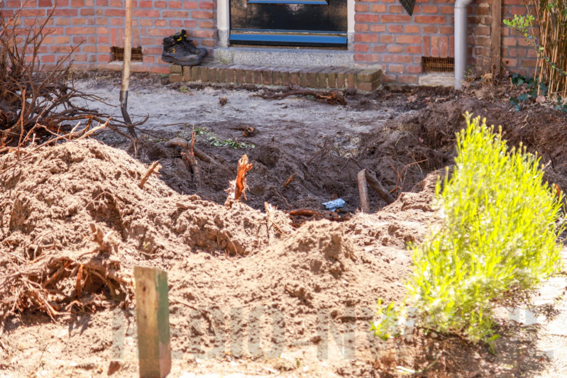 Gasleiding geraakt bij graafwerkzaamheden
