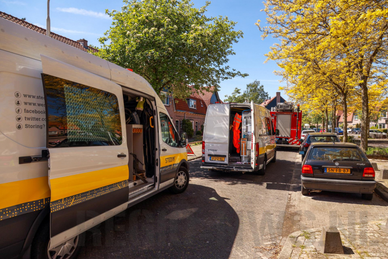 Gasleiding geraakt bij graafwerkzaamheden