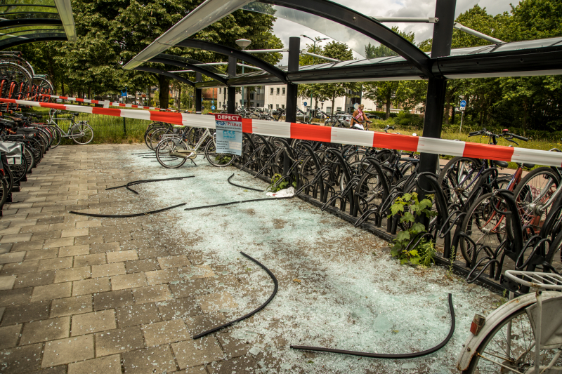 Getuigen gezocht vernieling fietsenstalling