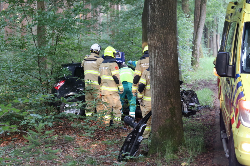 Auto botst op boom