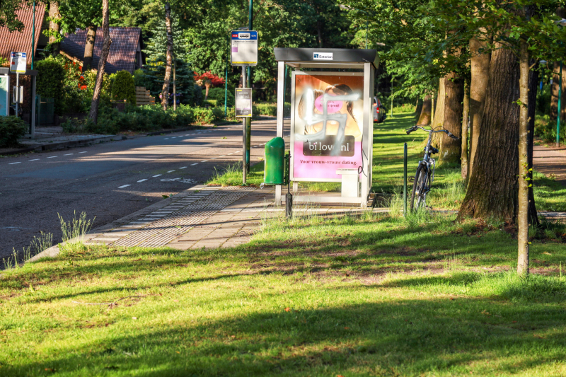 Bushokje beklad met hakenkruis