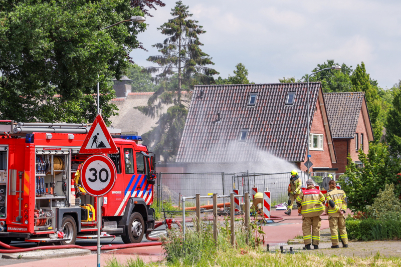 Enorme gaslekkkage op bouwplaats