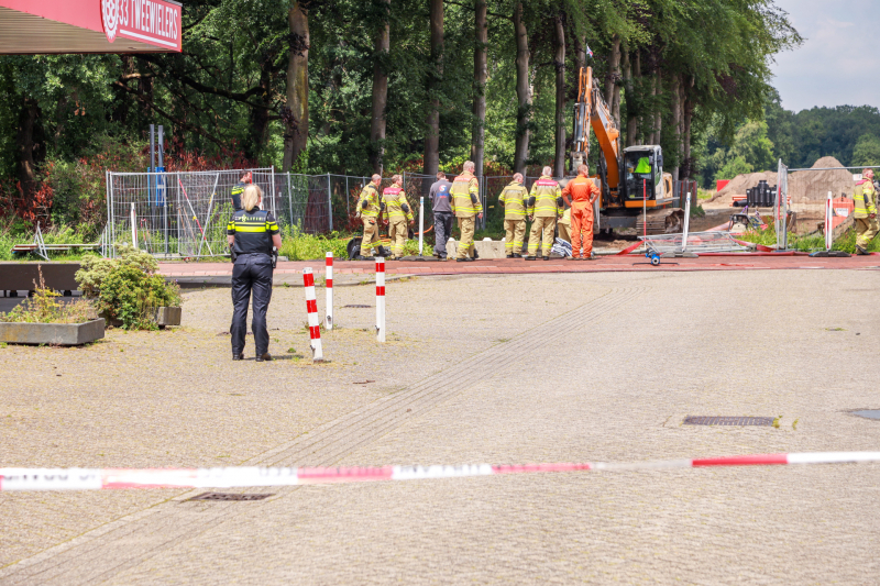 Enorme gaslekkkage op bouwplaats