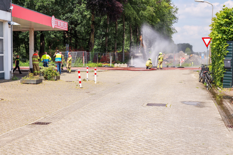 Enorme gaslekkkage op bouwplaats
