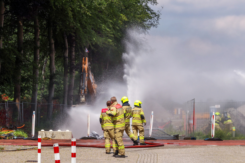 Enorme gaslekkkage op bouwplaats