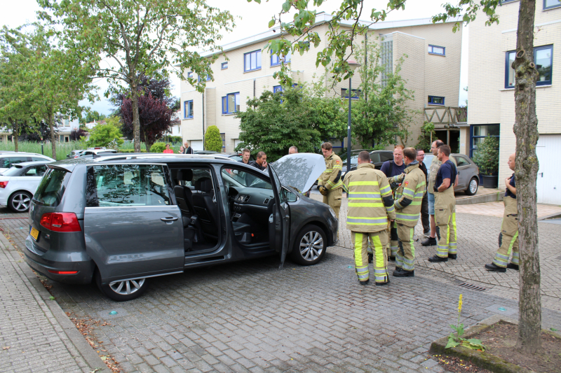 Bestuurder blust brand eigen auto